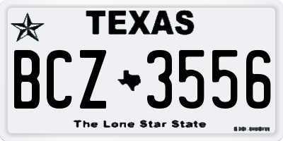 TX license plate BCZ3556