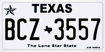 TX license plate BCZ3557