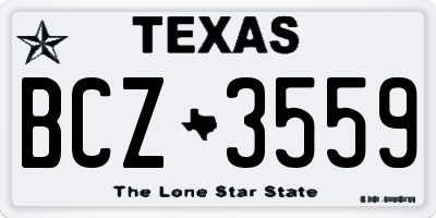 TX license plate BCZ3559