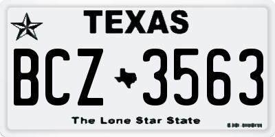 TX license plate BCZ3563