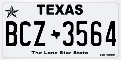 TX license plate BCZ3564