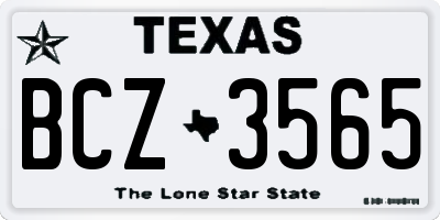 TX license plate BCZ3565