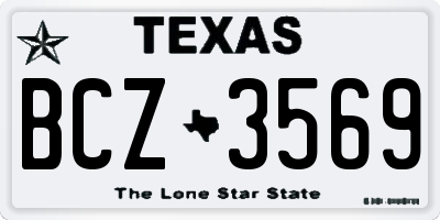 TX license plate BCZ3569