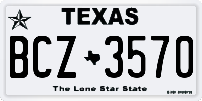 TX license plate BCZ3570