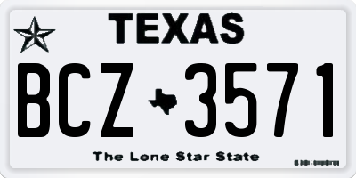TX license plate BCZ3571