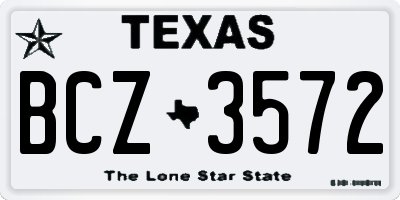 TX license plate BCZ3572