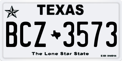 TX license plate BCZ3573