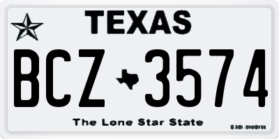 TX license plate BCZ3574