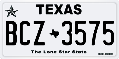 TX license plate BCZ3575