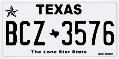 TX license plate BCZ3576