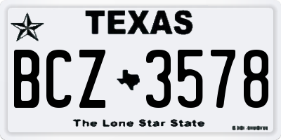 TX license plate BCZ3578