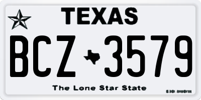 TX license plate BCZ3579