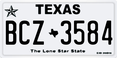 TX license plate BCZ3584