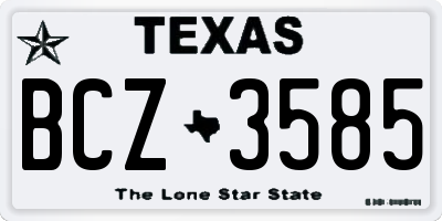 TX license plate BCZ3585