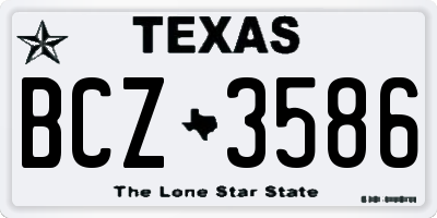 TX license plate BCZ3586