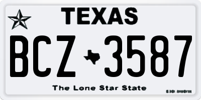 TX license plate BCZ3587