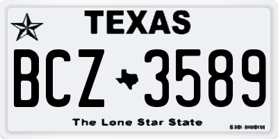 TX license plate BCZ3589