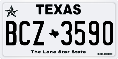 TX license plate BCZ3590