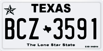 TX license plate BCZ3591