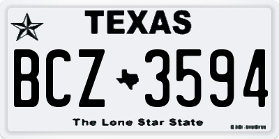TX license plate BCZ3594