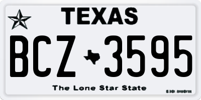TX license plate BCZ3595