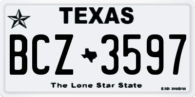 TX license plate BCZ3597