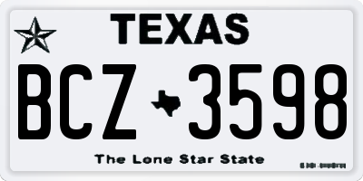 TX license plate BCZ3598