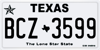 TX license plate BCZ3599