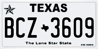 TX license plate BCZ3609