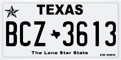 TX license plate BCZ3613