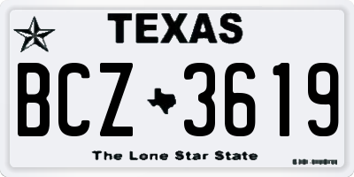 TX license plate BCZ3619