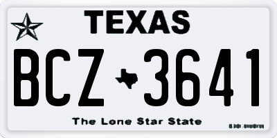 TX license plate BCZ3641