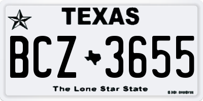 TX license plate BCZ3655
