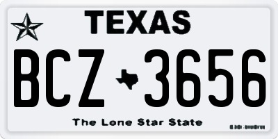 TX license plate BCZ3656
