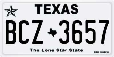 TX license plate BCZ3657