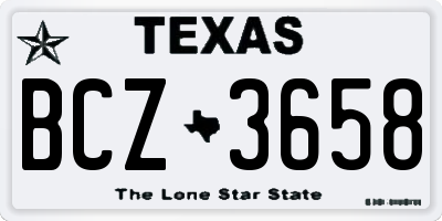 TX license plate BCZ3658