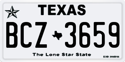 TX license plate BCZ3659