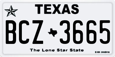 TX license plate BCZ3665