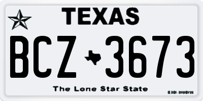 TX license plate BCZ3673