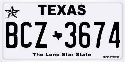 TX license plate BCZ3674