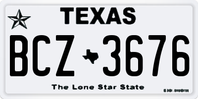 TX license plate BCZ3676