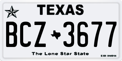 TX license plate BCZ3677