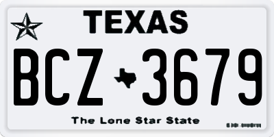 TX license plate BCZ3679