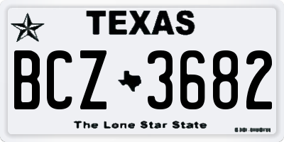 TX license plate BCZ3682
