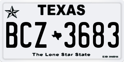 TX license plate BCZ3683