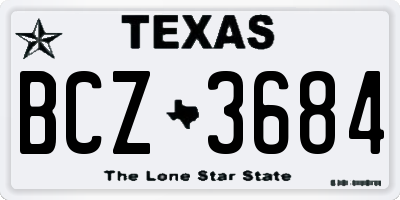 TX license plate BCZ3684