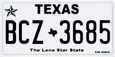 TX license plate BCZ3685