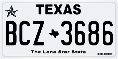 TX license plate BCZ3686