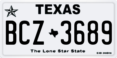 TX license plate BCZ3689