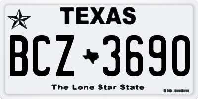 TX license plate BCZ3690
